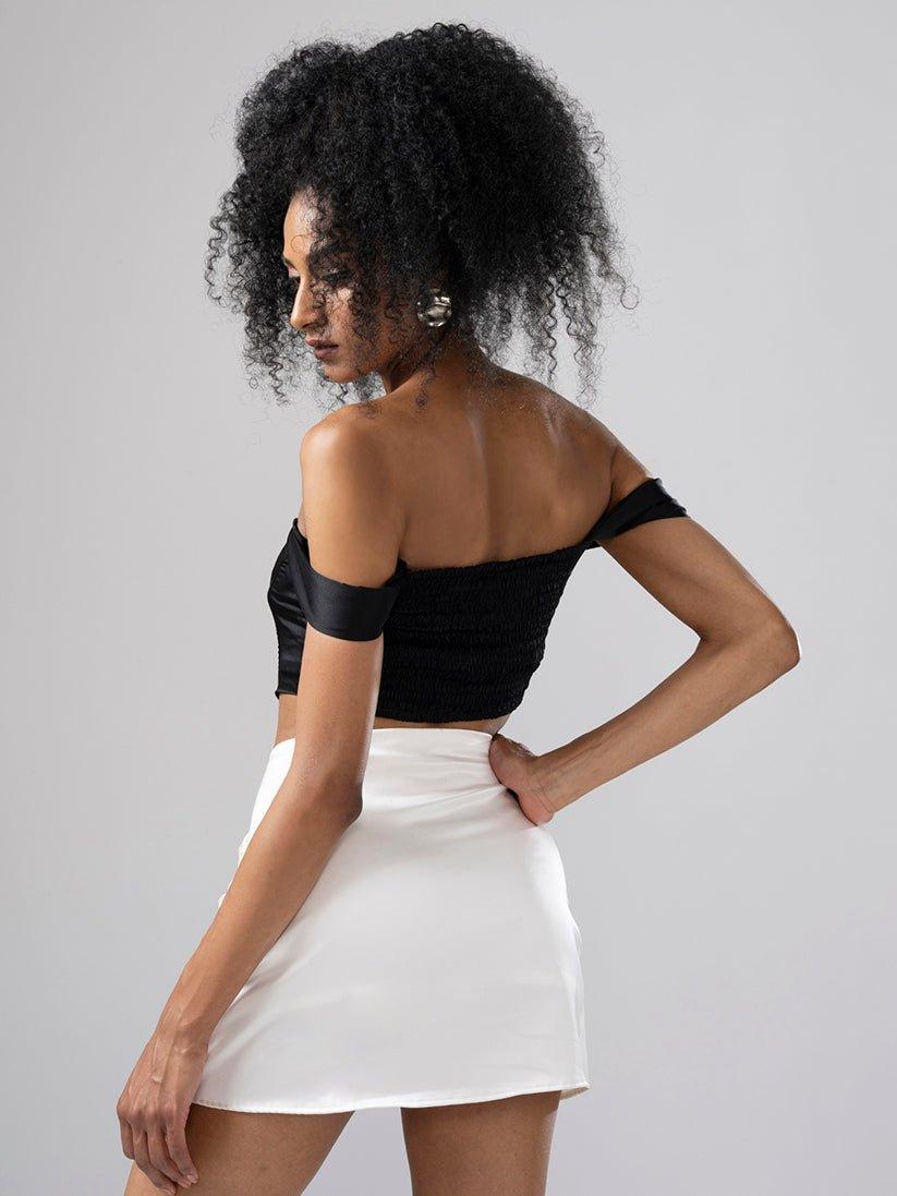 PRUE SATIN CORSET BLACK