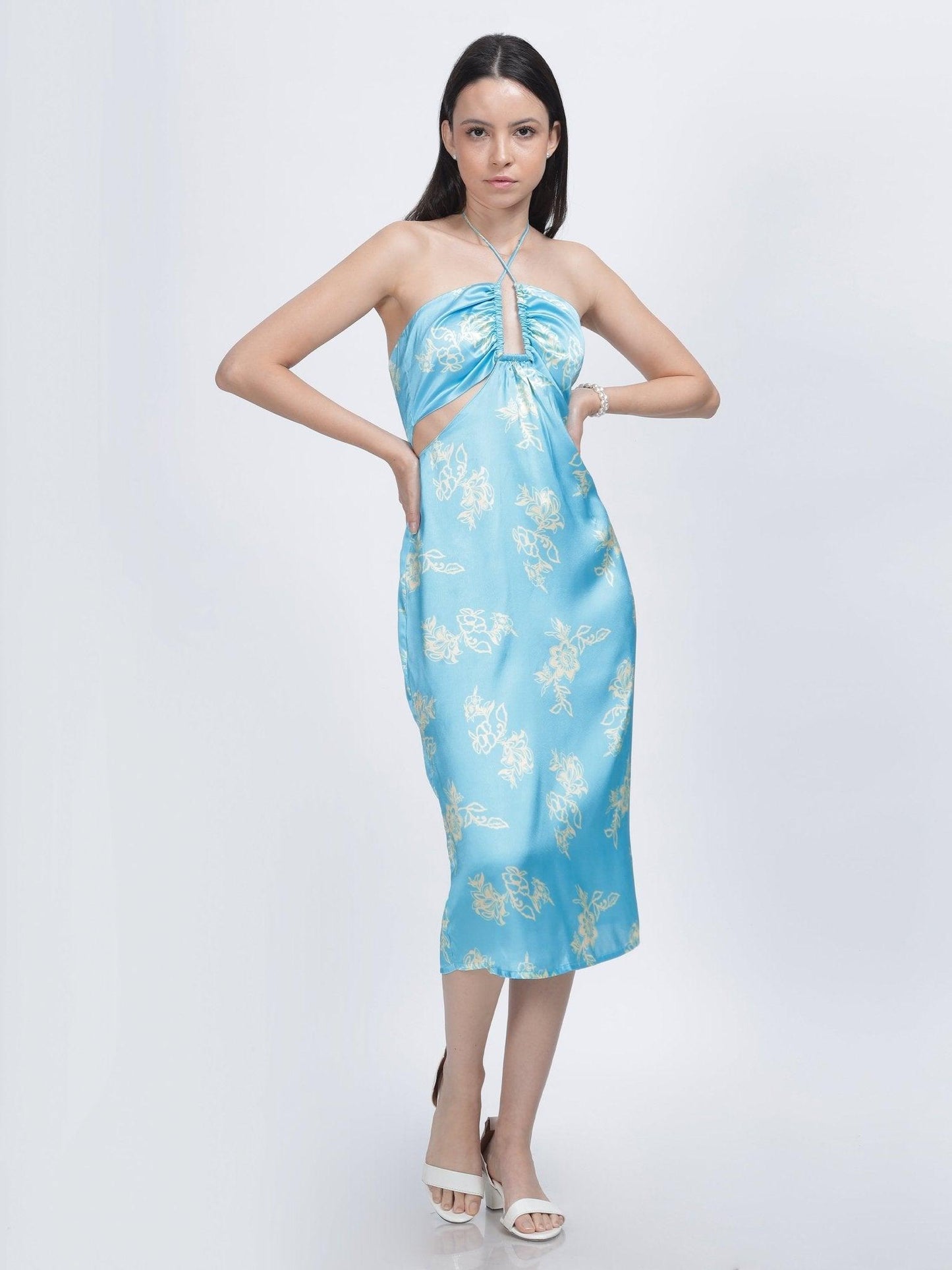 HAZEL SATIN CUT OUT DRESS