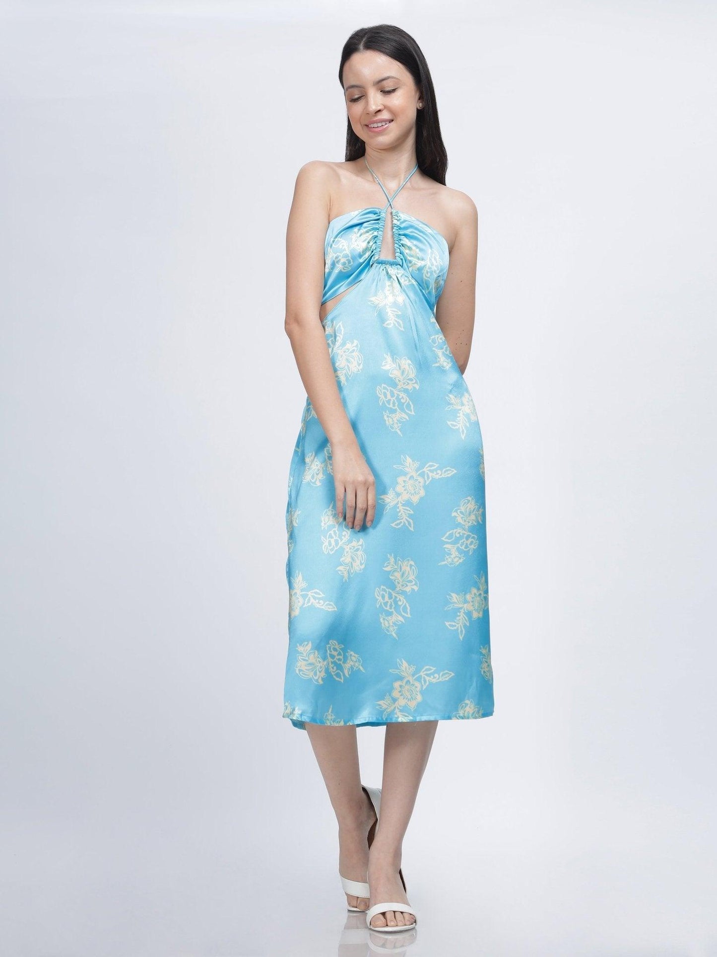 HAZEL SATIN CUT OUT DRESS