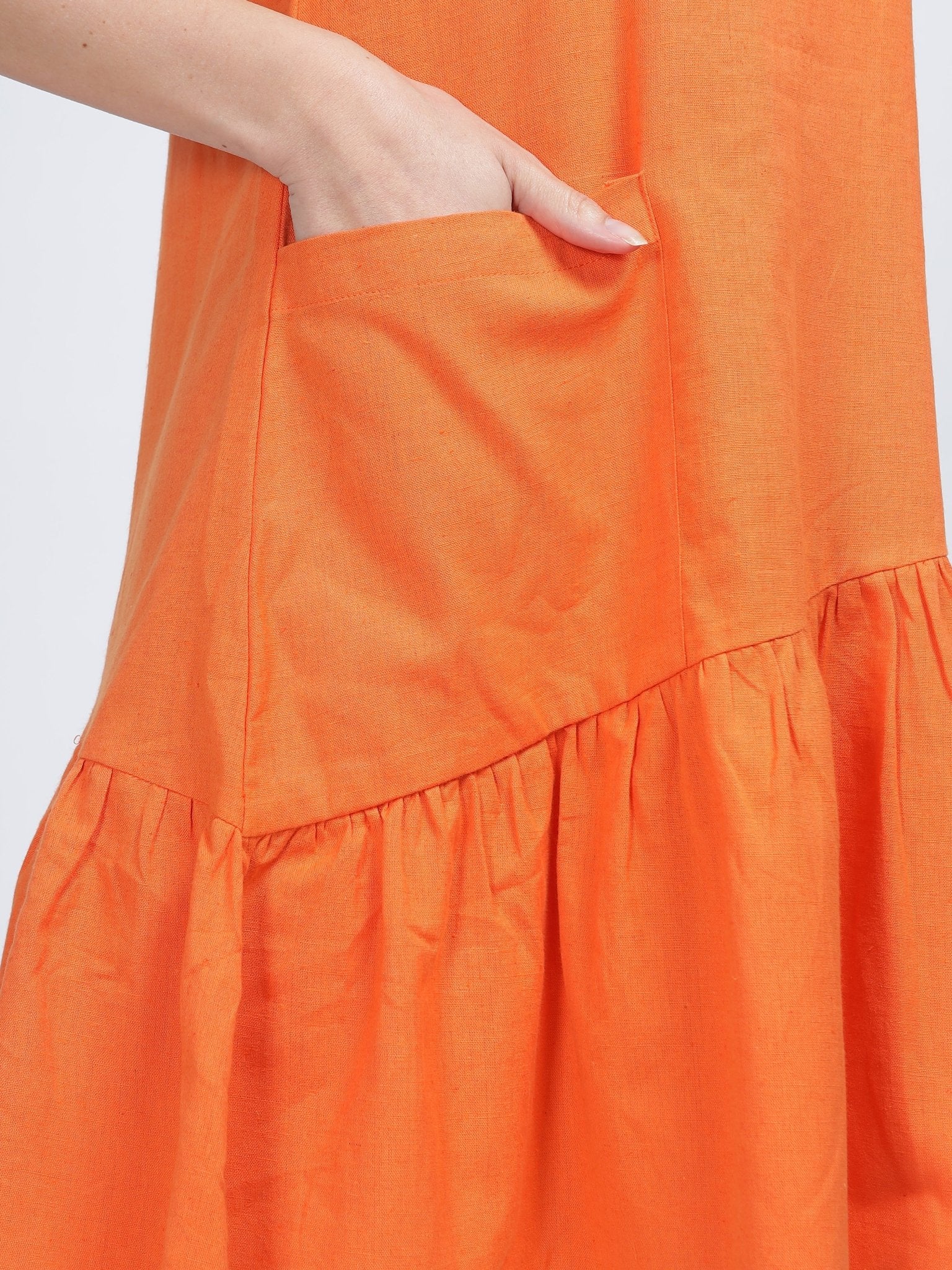 Orrah Cotton Dress- Orange