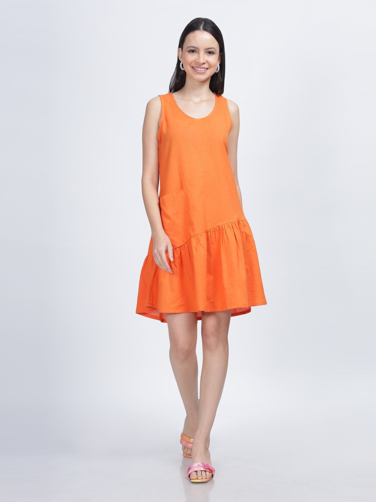 ORRAH COTTON DRESS - ORANGE