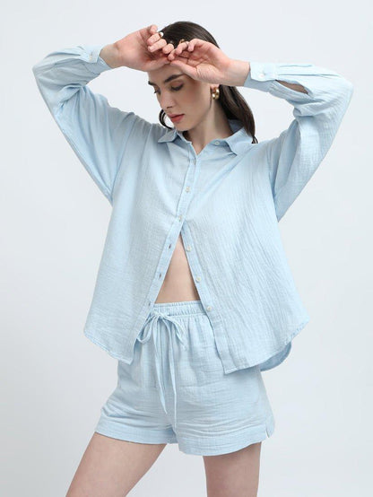 MAEVE SHIRT-ICE BLUE
