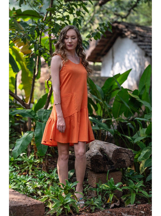 ORRAH COTTON DRESS - ORANGE