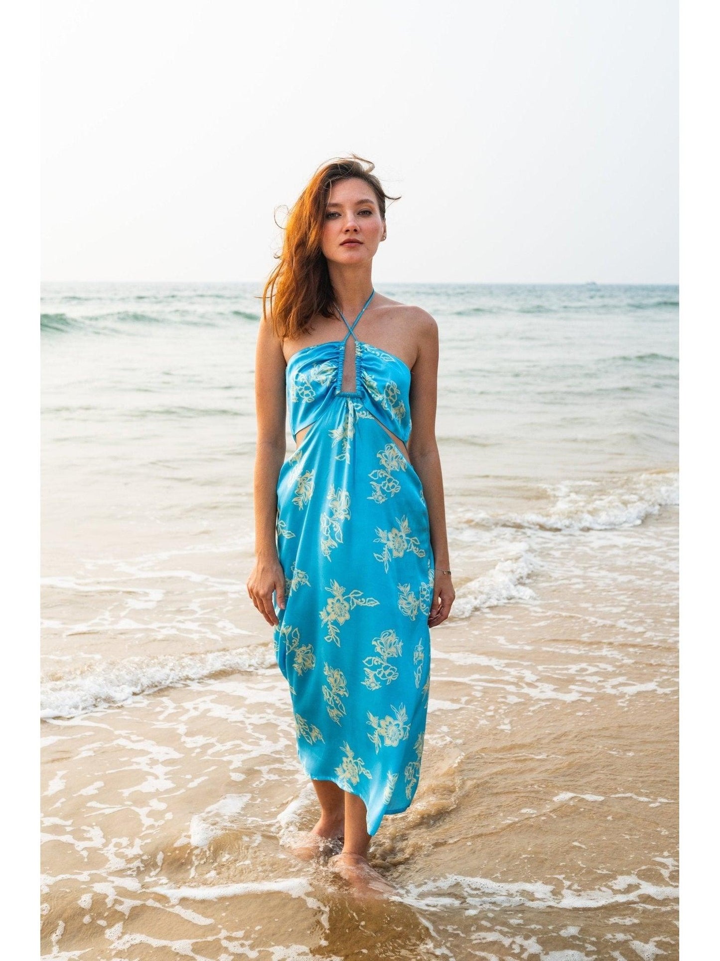 HAZEL SATIN CUT OUT DRESS