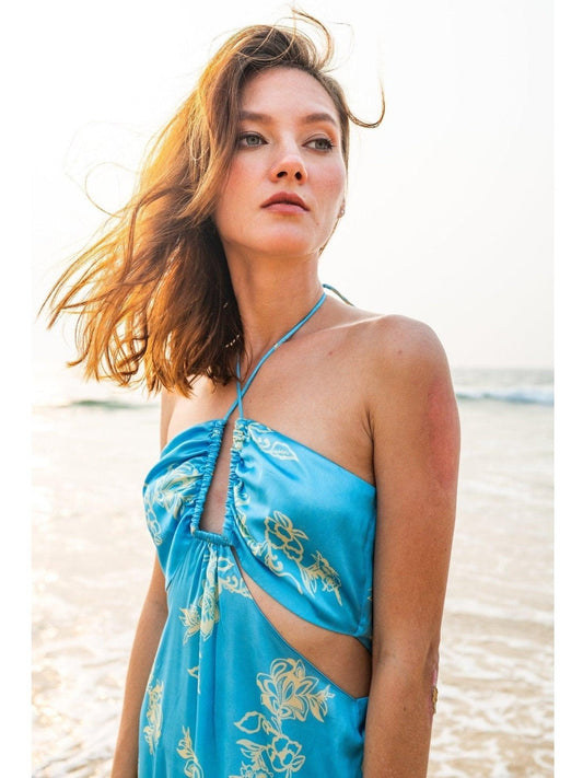 HAZEL SATIN CUT OUT DRESS