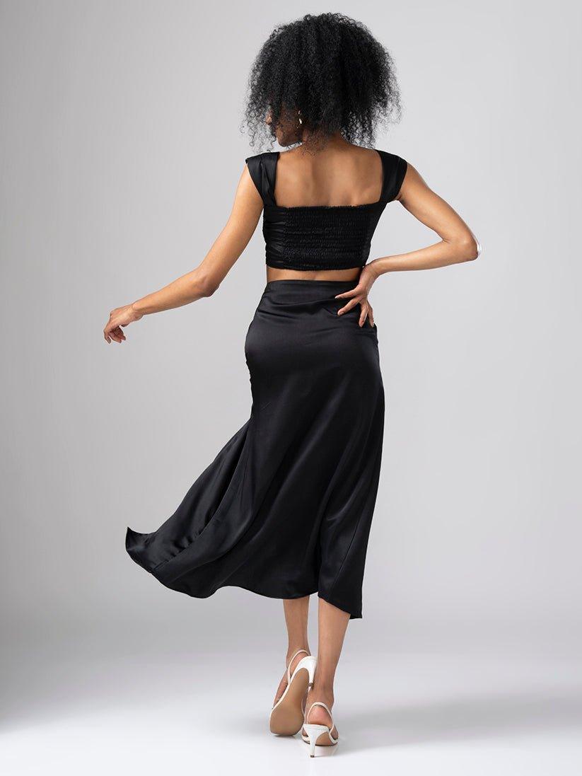 LASYA BLACK SATIN SKIRT